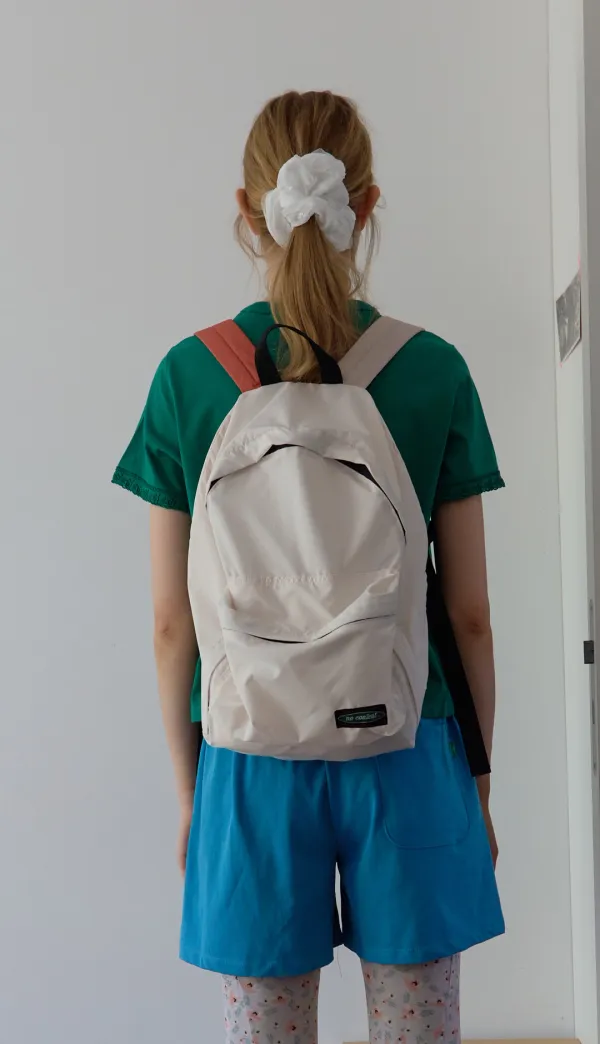 214. Multi Color Backpack _ Ivory