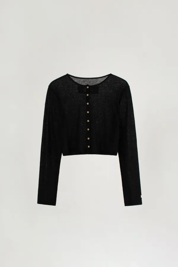 [6/29 PRE-ORDER] SOFT MINI CARDIGAN_BLACK
