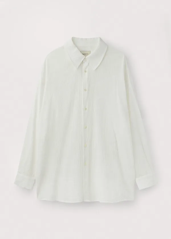 Crinkled cotton shirts_White