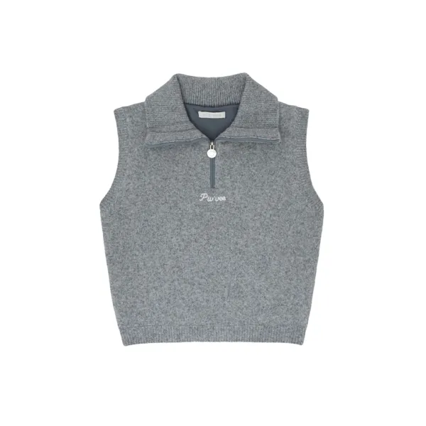 Giant Smiley Windproof Knit Vest (heather grey)
