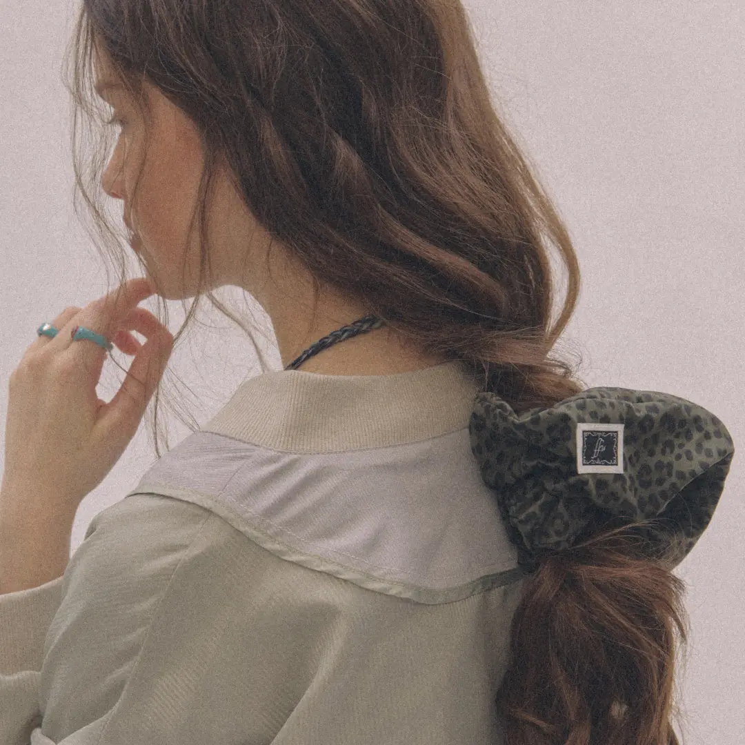 엔프프 leopard scrunchie big-khaki 상품 이미지 2