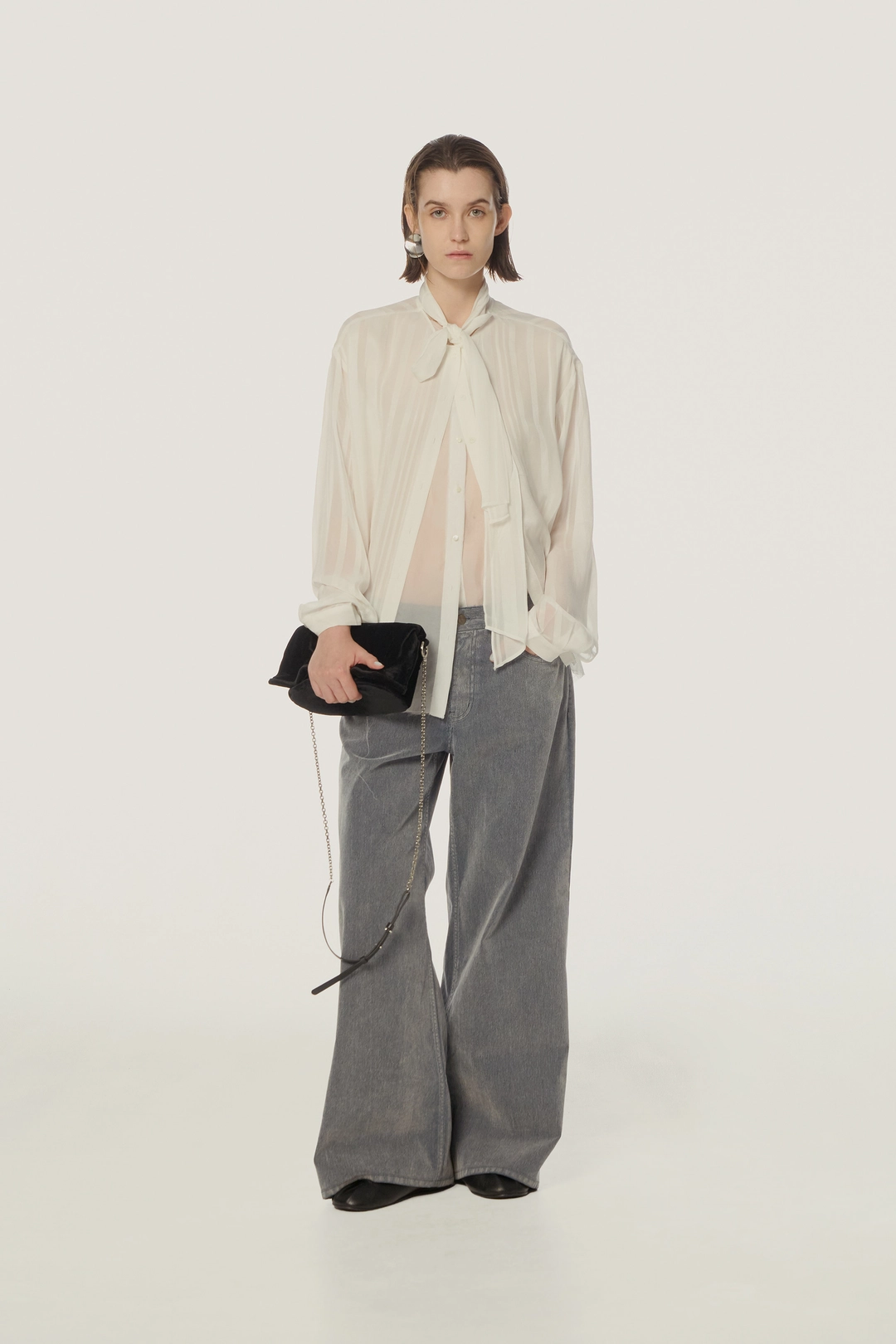 더일마 Dome Washed Velvet Pants light gray 상품 이미지 1