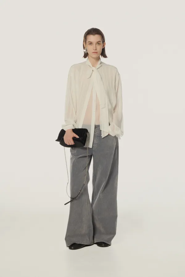 Dome Washed Velvet Pants light gray