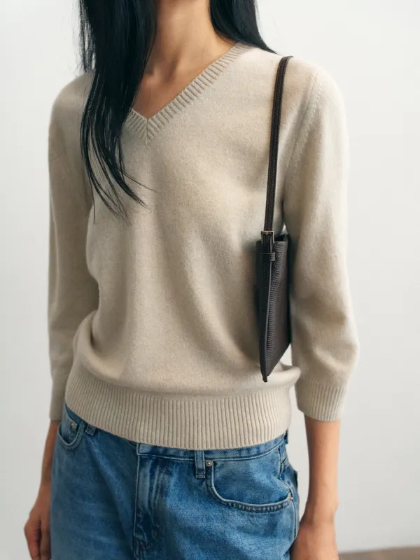 [2nd 예약배송/ 9월 30일] Mona Wool V-Neck Knit_Oat