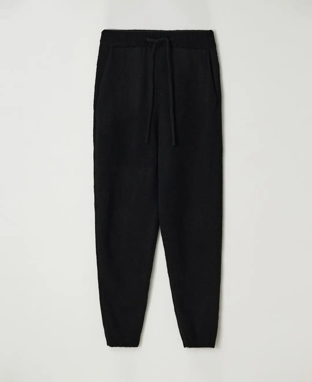 스텝어라운드 Drawstring knit jogger pants_BLACK 상품 이미지 1