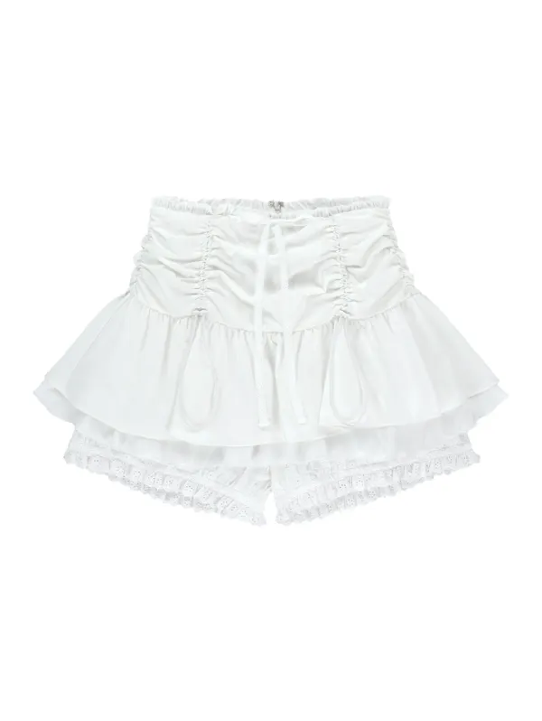 LAYERED BLOOMER SHORTS [WHITE]