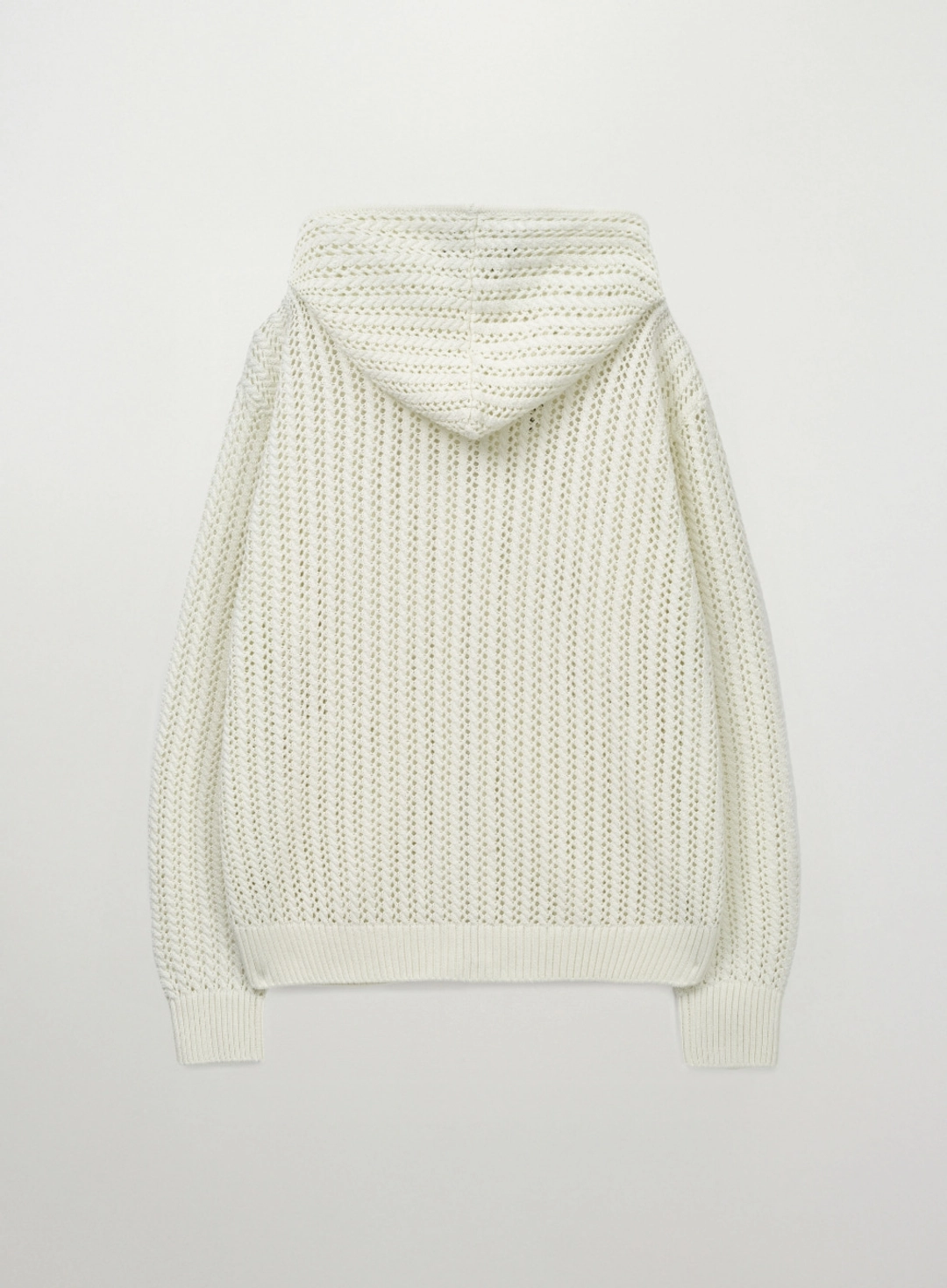 세터 Crochet Knit Hood Zip-up - Cream 상품 이미지 2