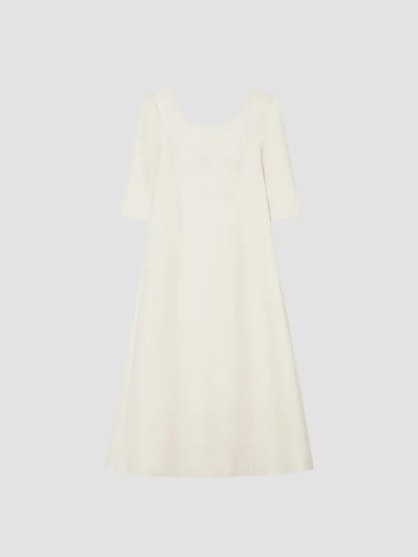 SILHOUETTE TWEED DRESS_CREAM IVORY_OE3C2MOP93CIV