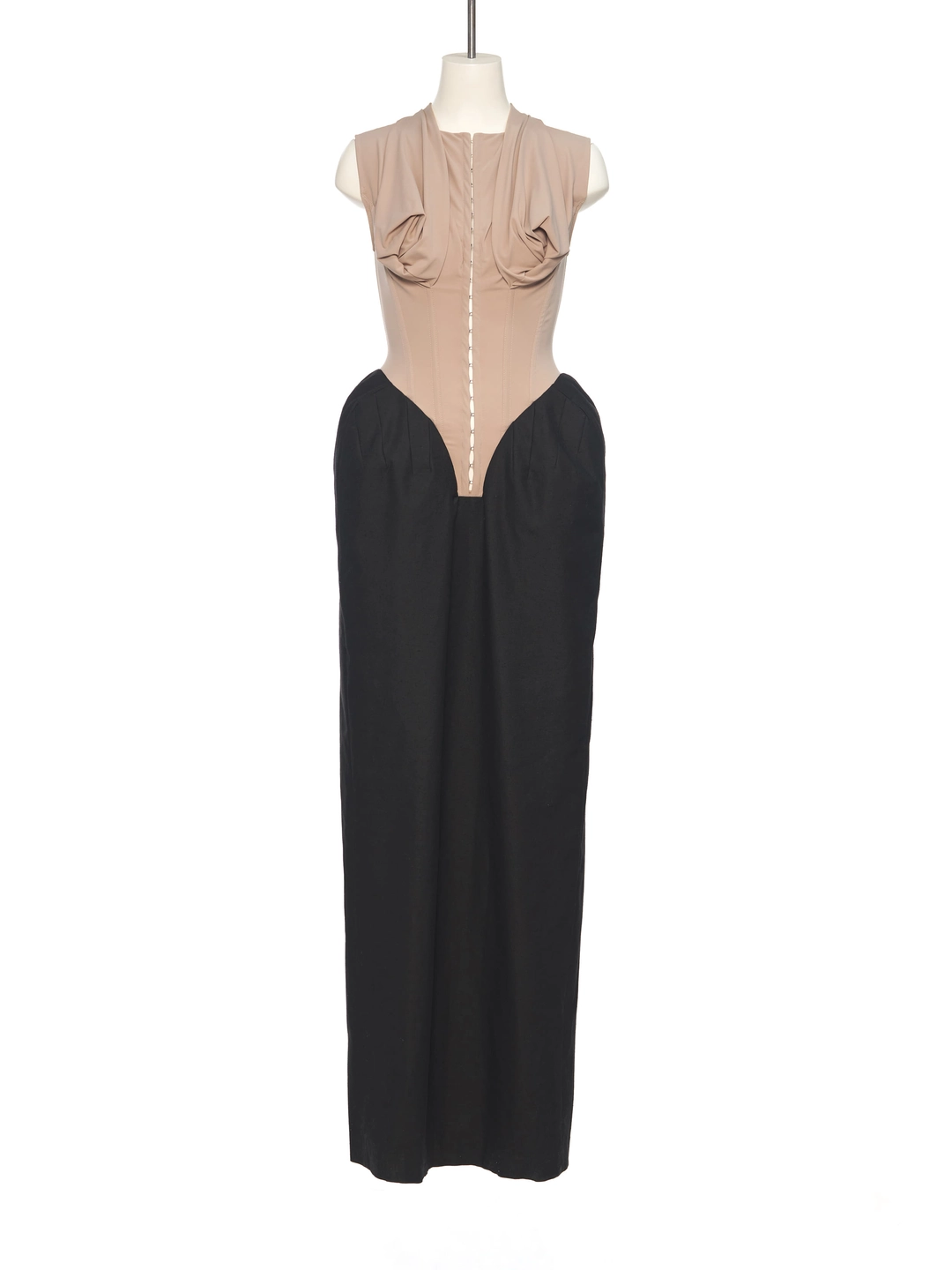 푸쉬버튼 SS25 BEIGE DUMMY SHAPED DRAPING DRESS 상품 이미지 1