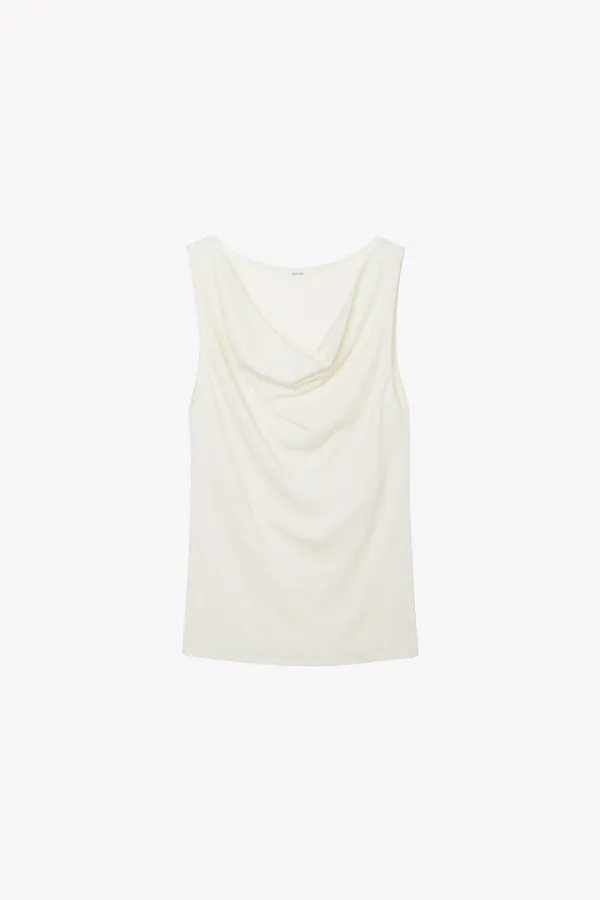 Wane Drape Neck Sleeveless (Cream)