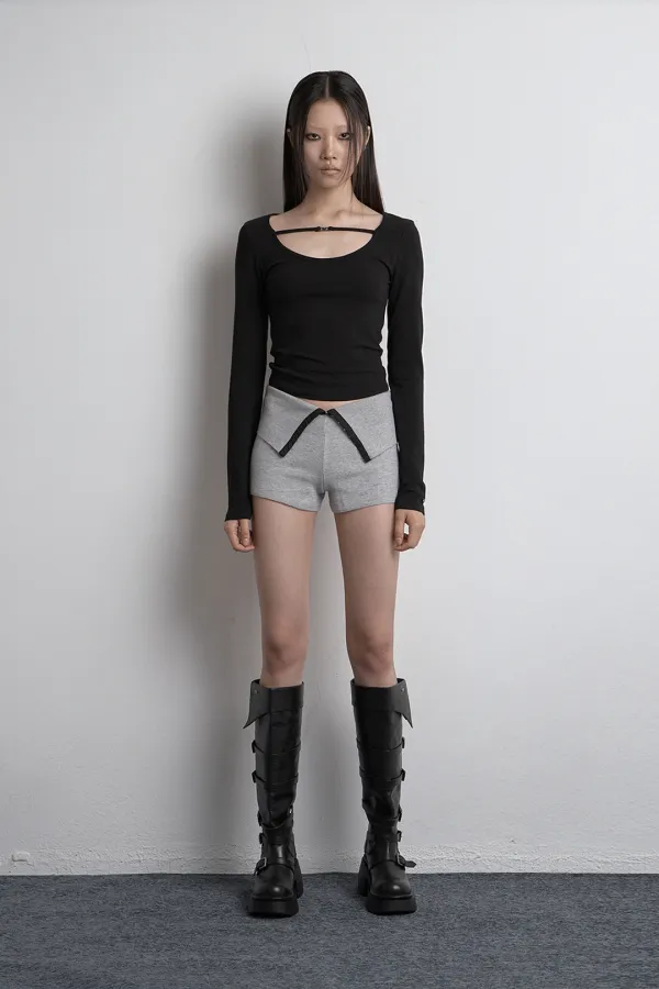 TWO-WAY BUCKLE LONG SLEEVE BLACK
