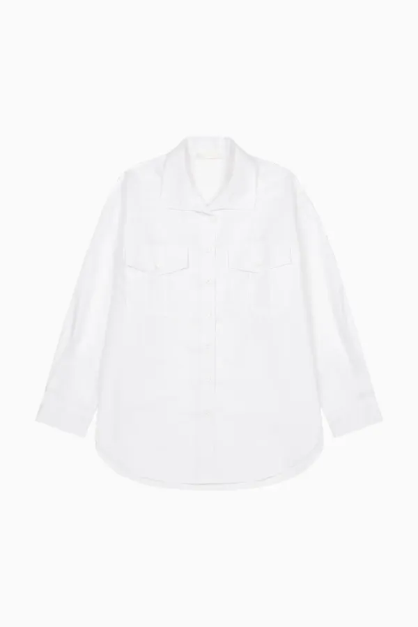 POCKET OVER-FIT SHIRT, WHITE