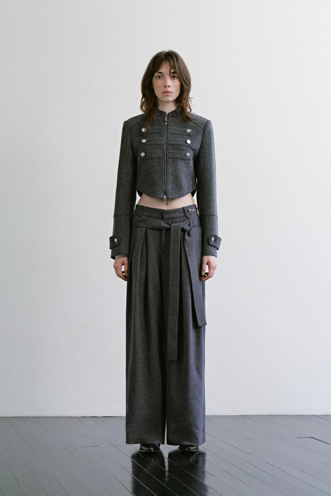 트리밍버드 Crop Band Jacket [ Charcoal ] 상품 이미지 2