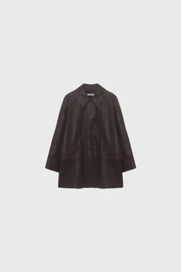 [Exclusive] Lambskin field jacket (brown)