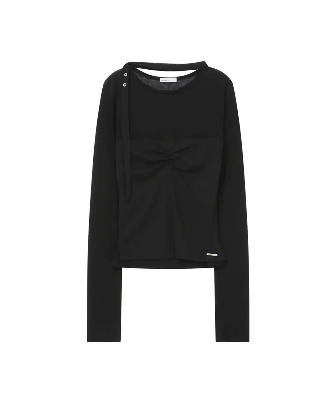 미세키서울 Sheer layered scarf long sleeves BLACK 상품 이미지 1