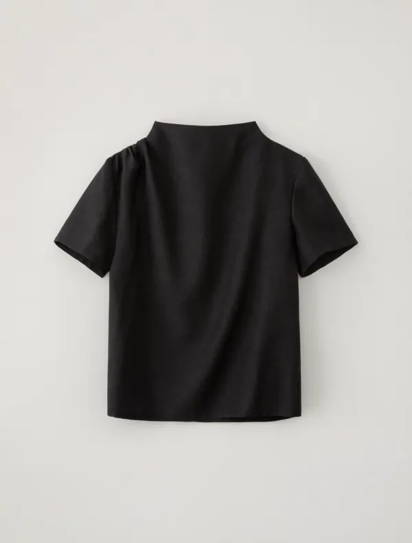 Cowl Neck Blouse (Black)