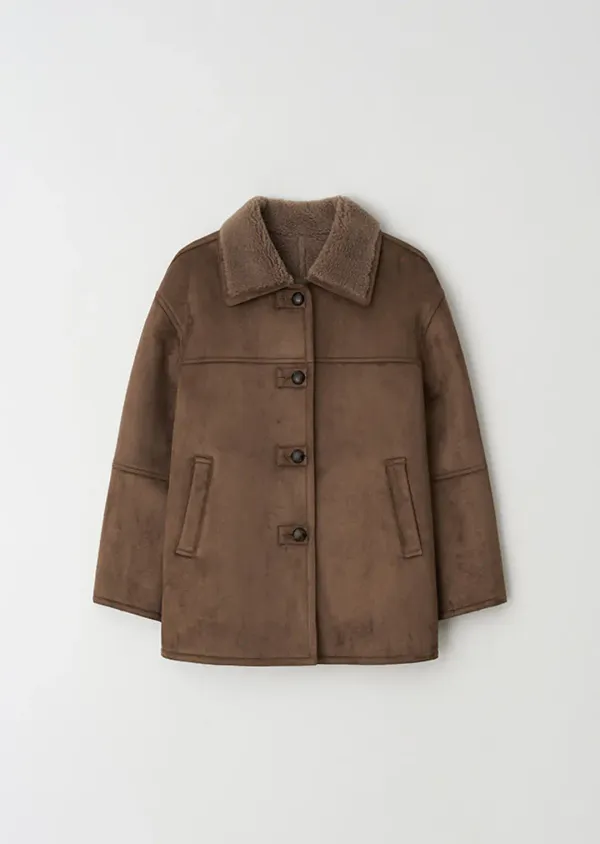 wool shearling mustang coat-brown