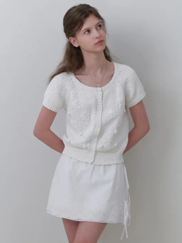 Suzan half cardigan (white)