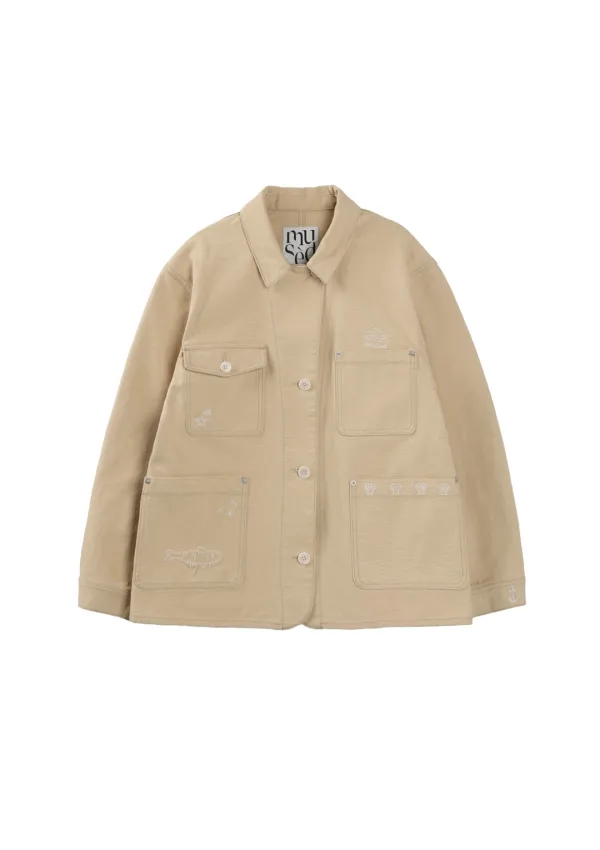 Mused Hand EMB Deck Jacket - Beige