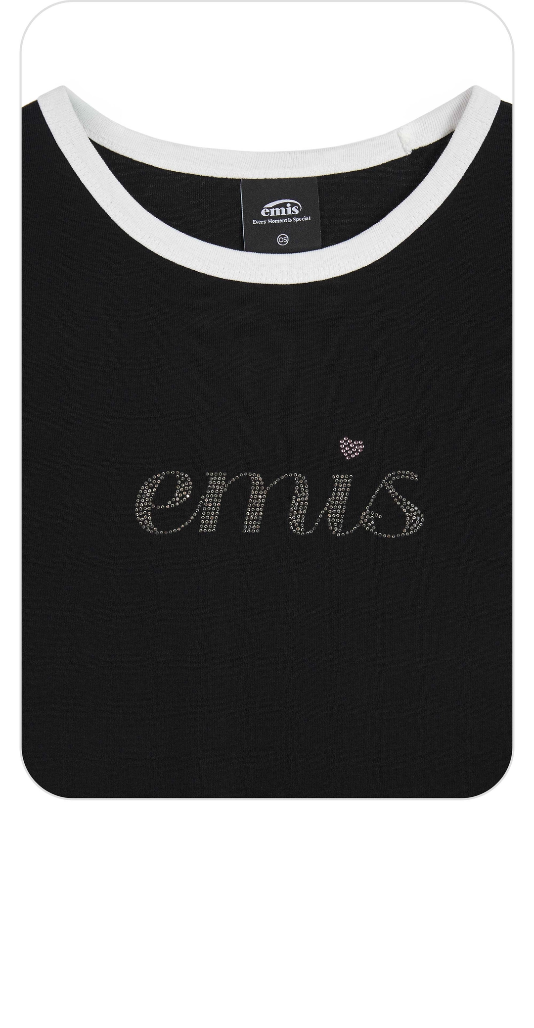 이미스 LETTERING RHINESTONE T-SHIRT-BLACK 상품 이미지 3