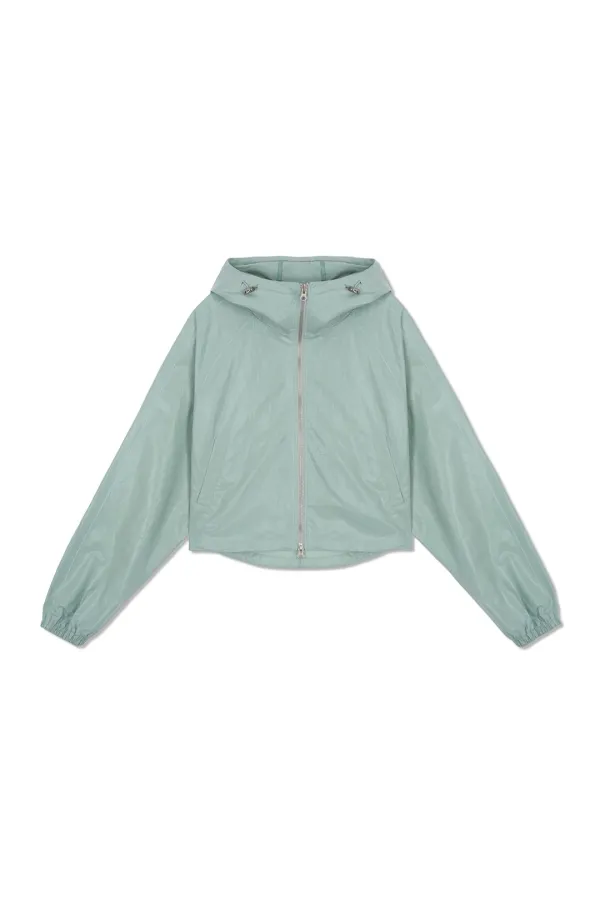 MATIN CROP HOODY COATING JUMPER IN MINT