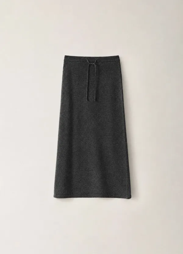Camel String Maxi Skirt - Charcoal