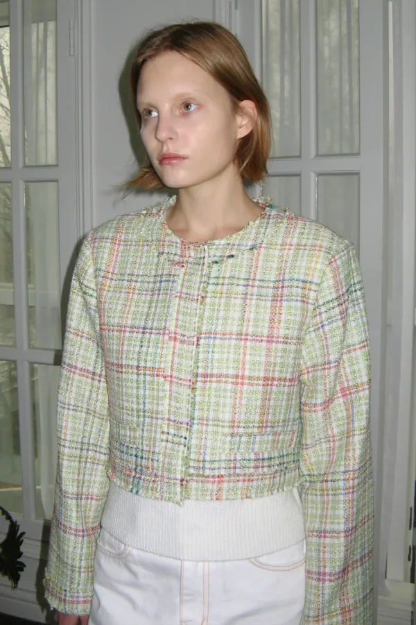 Mixed Color Tweed Jacket (Green Mix)