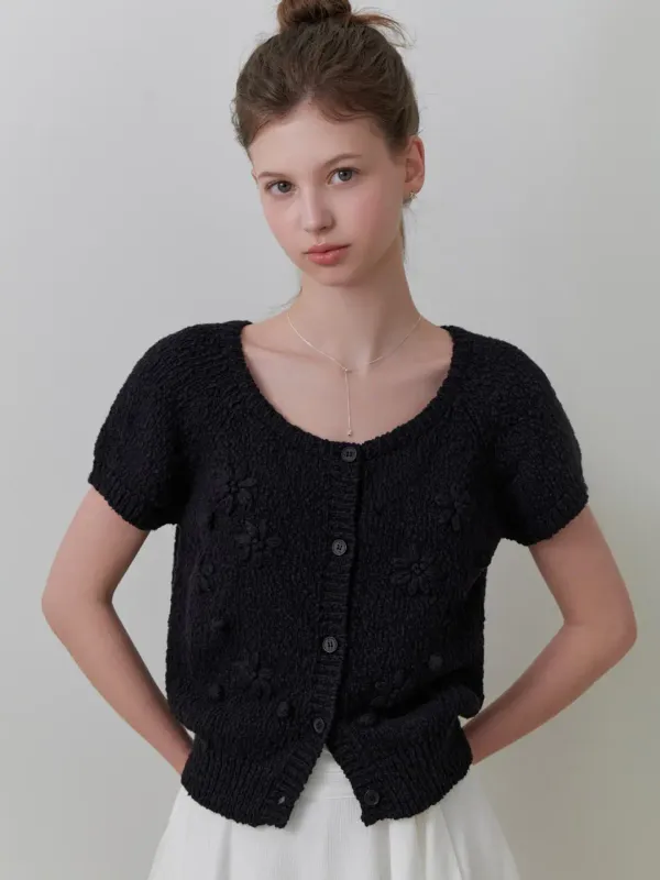 Suzan half cardigan (black)