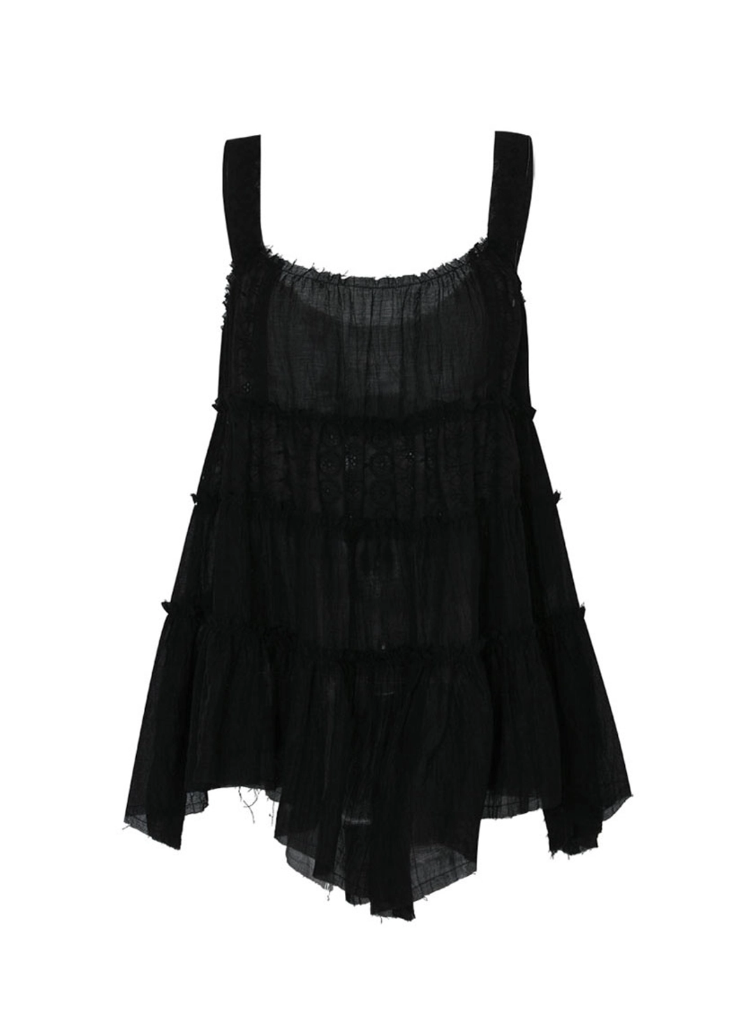루루서울 Swan Lace Blouse (Black) 상품 이미지 1