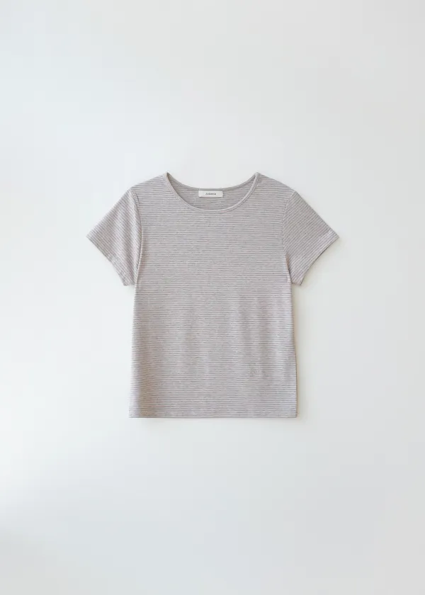 Soy stripe half tee (pink)