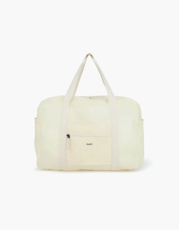 sheer nylon duffle bag - light beige (L)