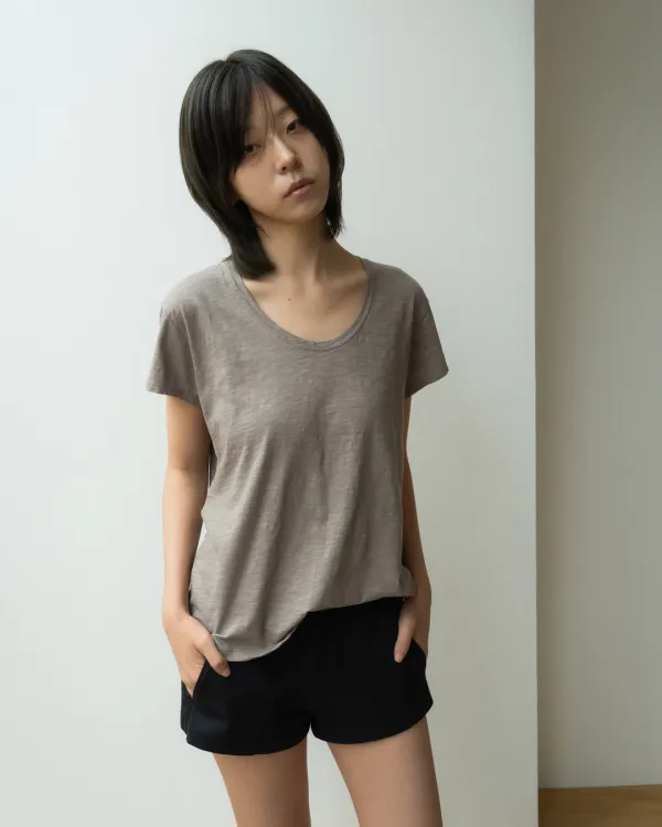 Washed slub t-shirt (taupe)