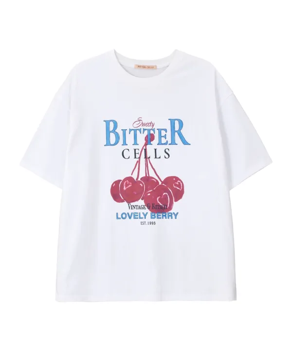 Cherry Berry Tee-White