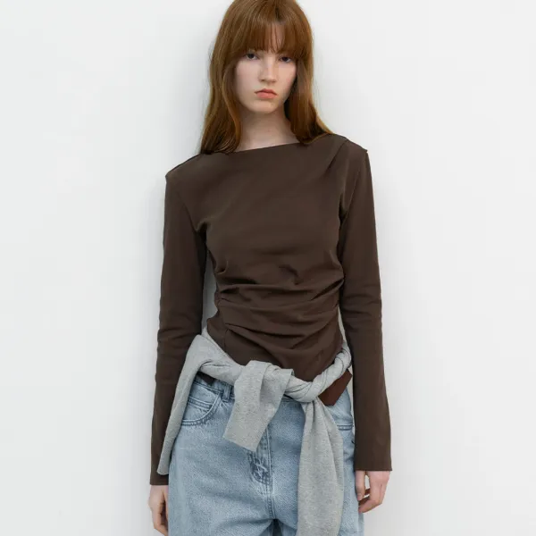 (Z-BL-4287)LOND2 WAIST TUCK BLOUSE