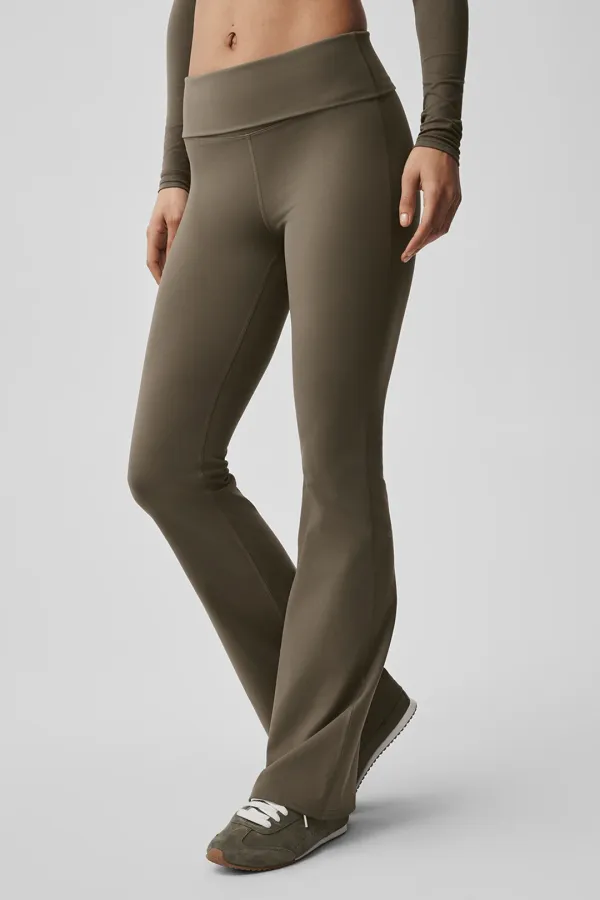 ALO Softsculpt Foldover Flare Legging - Olive Tree