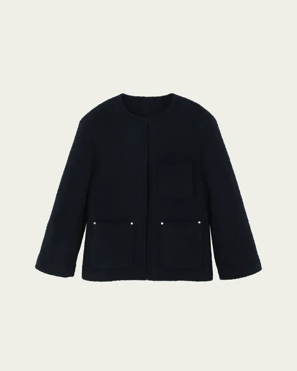 (2차) Ness Tweed Jacket - Charcoal