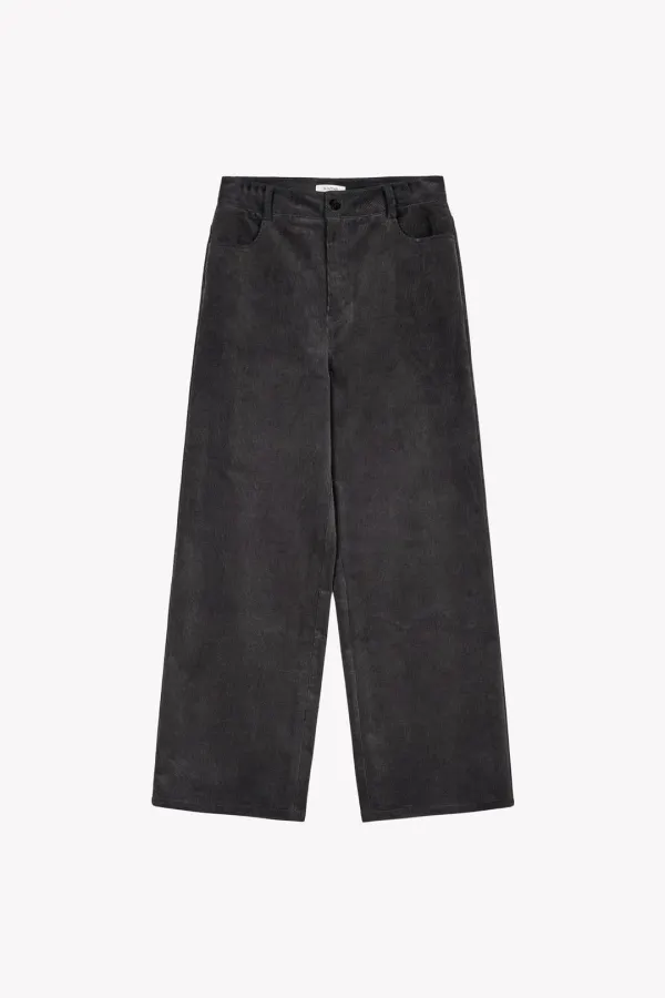 Calo Corduroy Wide Pants (Charcoal)