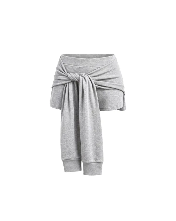 Tie short pants - Grey