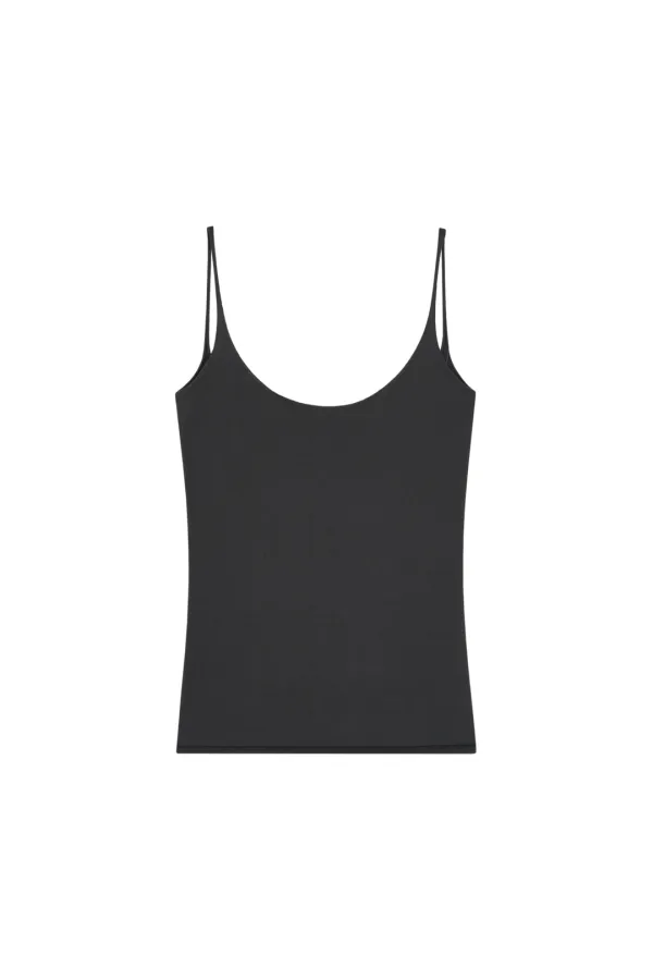 SUPIMA MINIMAL STRAP TOP (CHARCOAL)