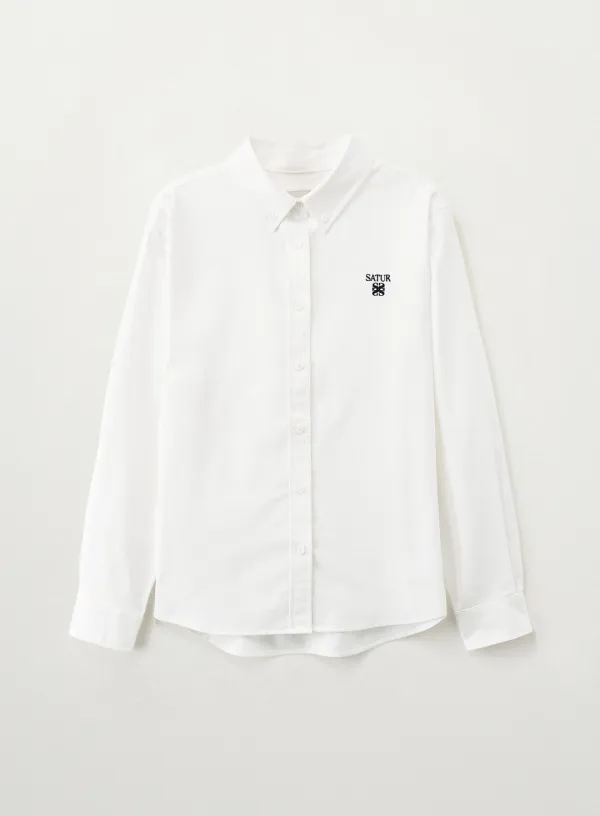 (W) Loren Oxford Shirt - White