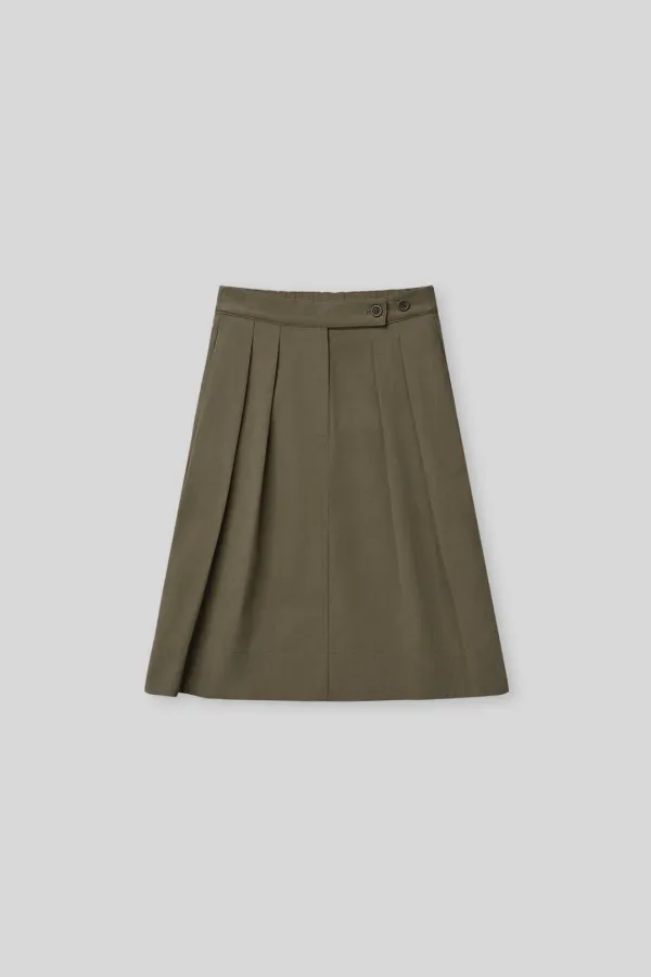 Muff peached cotton skirt (moss brown)