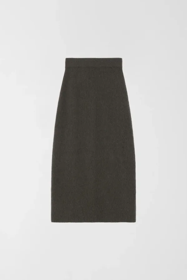 WHOLE GARMENT RACCOON SKIRT_KALE BROWN_OD3C2MSK92KLB
