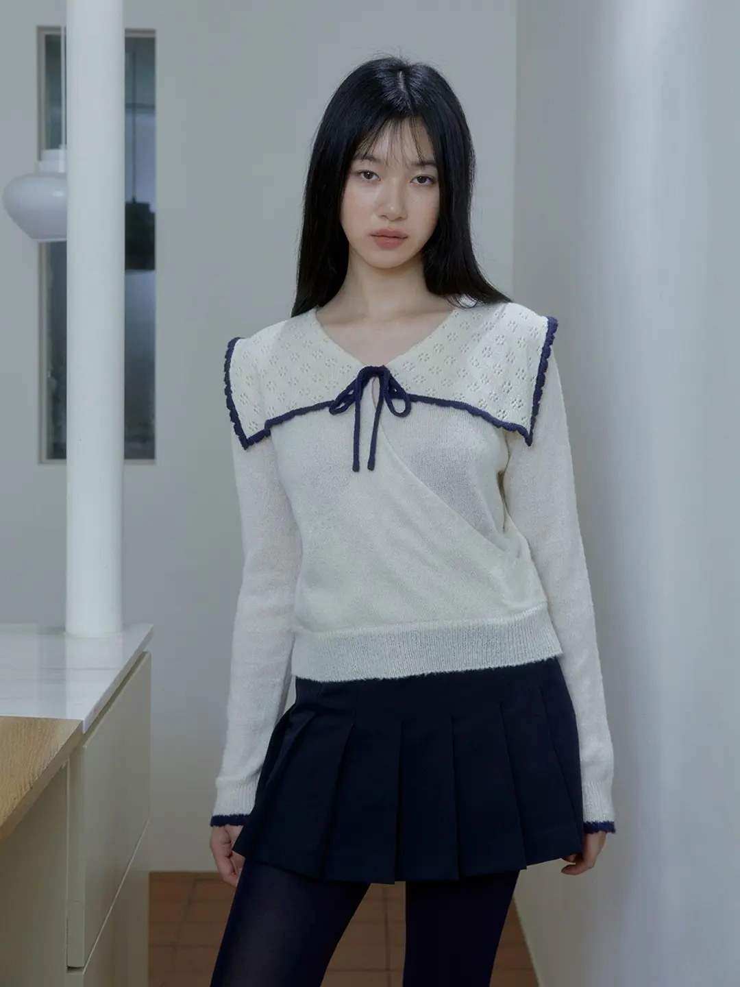 마가린핑거스 RIBBON SAILOR KNIT (CREAM) 상품 이미지 2