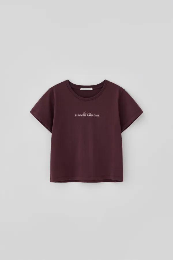 T/T Summer paradise crop t-shirt (wine)