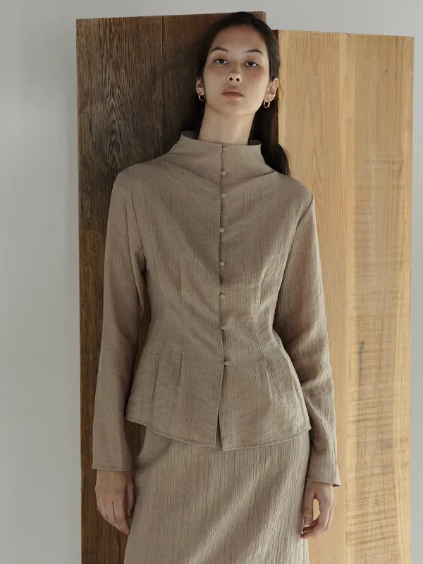 WRINGKLE PLEATS BLOUSE_2COLOR