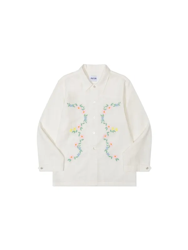 Flower Garden Embroidery Shirt Ivory_F262SH10