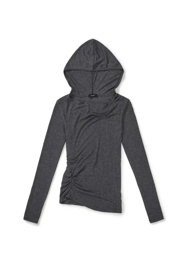 DART-DETAIL HOODIE (MELANGE GREY)