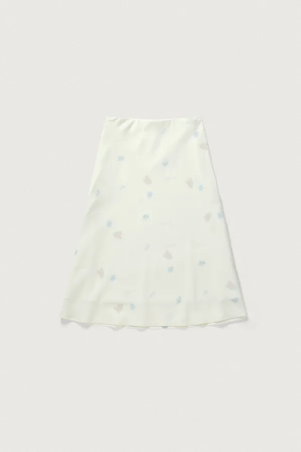 PALE FLOWER PRINTED SKIRT [CREAM]