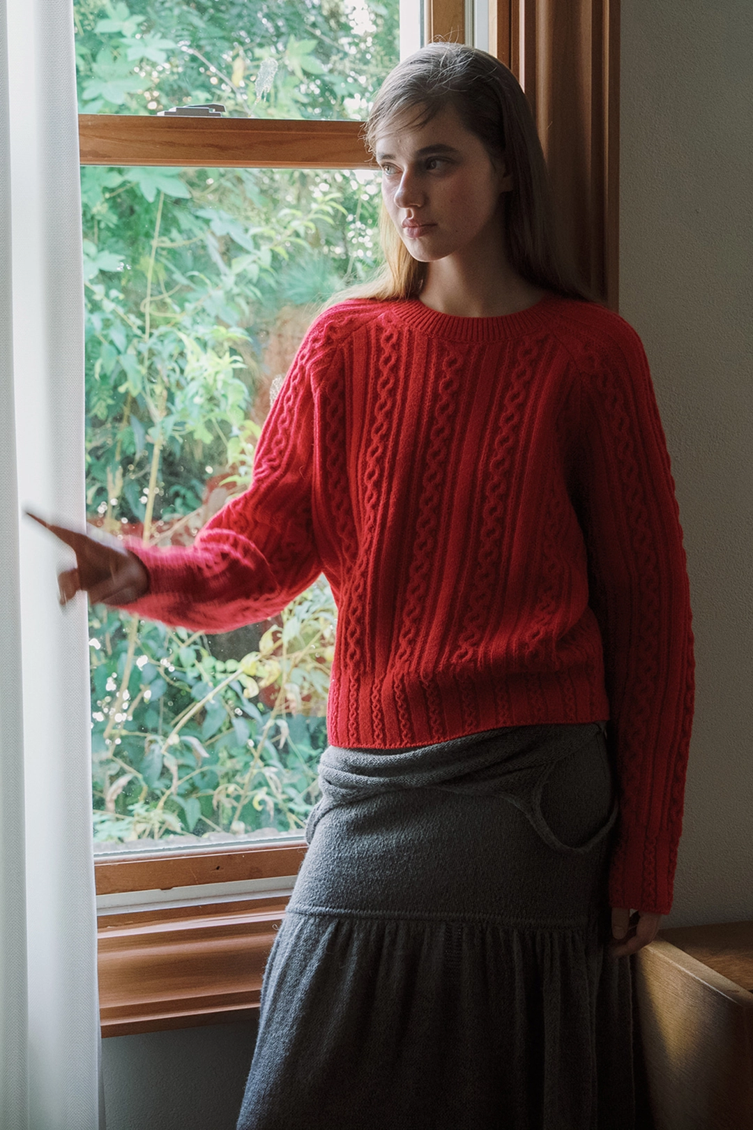 샤드라마 COA WOOL CABLE KNIT [RED] 상품 이미지 2