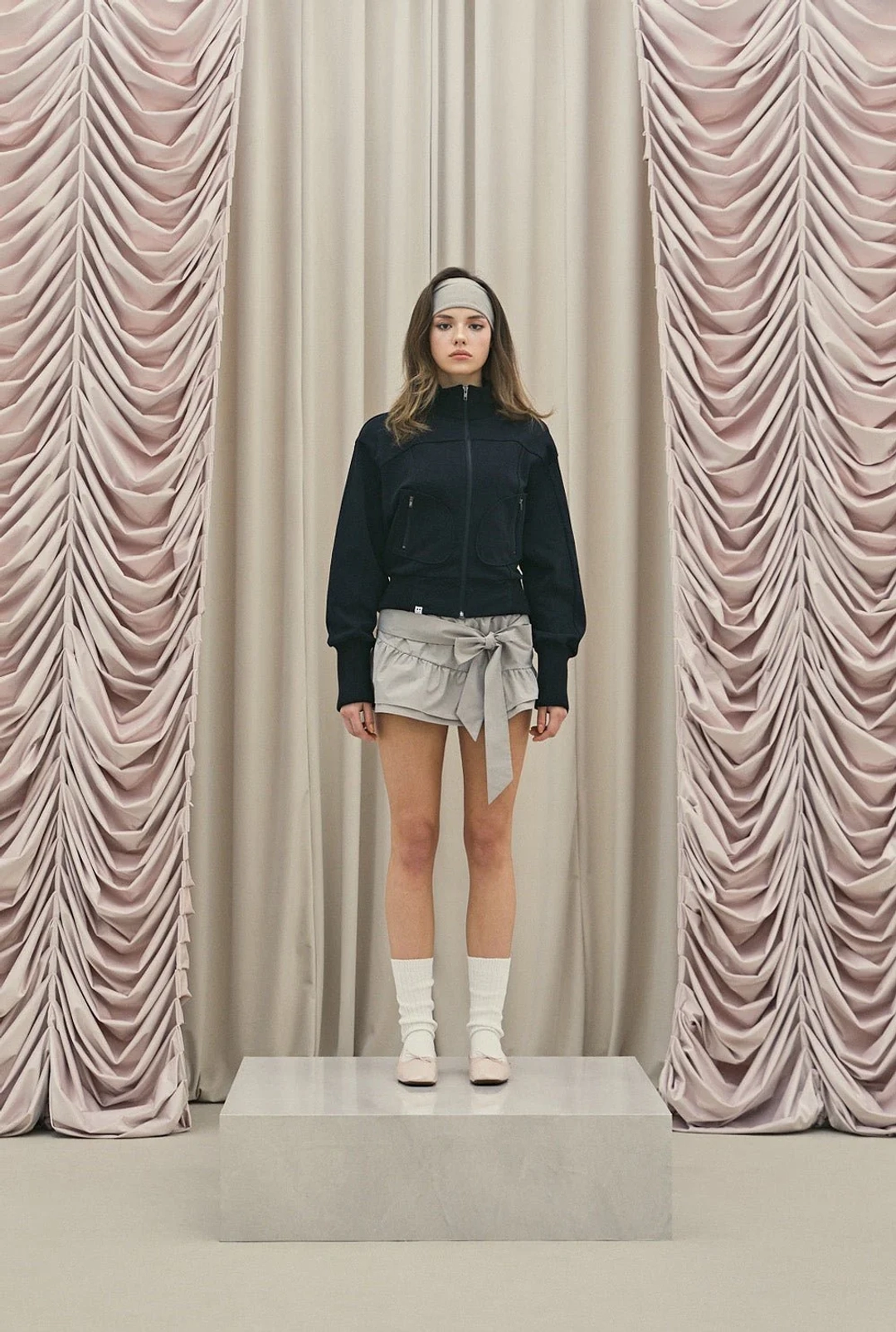 쓰리타임즈 Knit half knee socks 상품 이미지 2